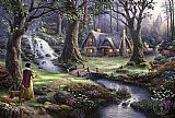 Thomas Kinkade Famous Paintings - Snow White discovers the cottage